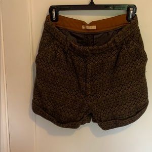 High waisted wool shorts